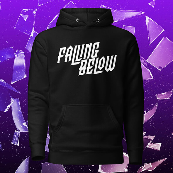 Black hoodie with band logo