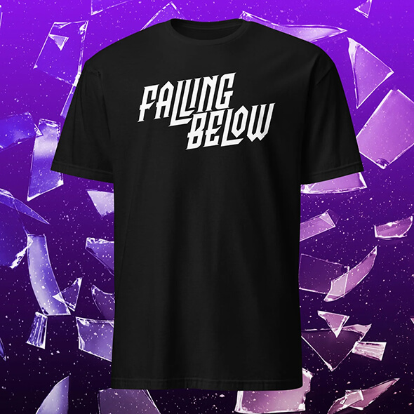 Black t-shirt with band logo